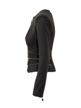 Giacca nera con zip Elisabetta Franchi - Abbigliamento Donna | Lidia Shopping