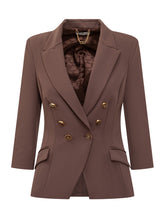 Elisabetta Franchi brown double-breasted blazer - Collezione Happy Birthday | Lidia Shopping