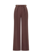 Elisabetta Franchi Pantaloni Marroni a Vita Alta - Abbigliamento Donna | Lidia Shopping