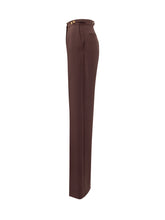 Elisabetta Franchi Pantaloni Marroni a Vita Alta - Abbigliamento Donna | Lidia Shopping