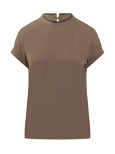 T-Shirt with Shimmering Neck Detail Brunello Cucinelli - Brunello Cucinelli | Lidia Shopping