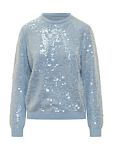 Maglia Celeste con Paillettes SEMICOUTURE - Abbigliamento Donna | Lidia Shopping