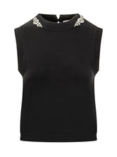 SEMICOUTURE - Black Vest with Jewel Neckline SEMICOUTURE - Black | Lidia Shopping ® | Official Website