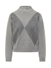 PESERICO - Peserico Sweater with Diamond Pattern and Shimmer Details - Grey | Lidia Shopping ® | Official Website