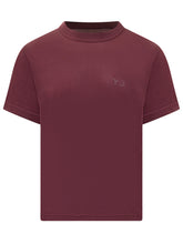 Y-3 T-Shirt Bordeaux con Logo Tonale - Abbigliamento Uomo | Lidia Shopping