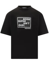 Dsquared2 T-Shirt Nera con Stampa Being Super Ain t Easy - Abbigliamento Uomo | Lidia Shopping
