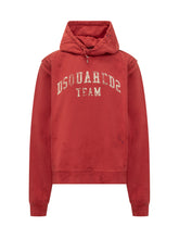 Dsquared2 Felpa Rossa con Cappuccio e Stampa Logo - Abbigliamento Uomo | Lidia Shopping