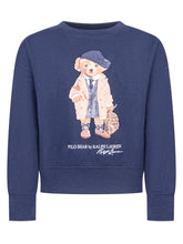Polo Ralph Lauren Kids Blue Sweatshirt with Polo Bear - Collezione Happy Birthday | Lidia Shopping