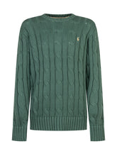 Polo Ralph Lauren Kids Green Cable Knit Sweater with Logo - Collezione Happy Birthday | Lidia Shopping