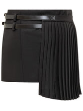 Black Pleated Mini Skirt with Straps Coperni - Collezione Happy Birthday | Lidia Shopping