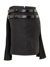 Black Pleated Mini Skirt with Straps Coperni - Collezione Happy Birthday | Lidia Shopping