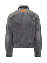 Giacca in Denim Grigio Marine Serre con Motivo Lunare - Abbigliamento Uomo | Lidia Shopping