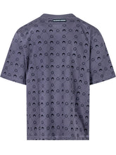 Marine Serre Blue T-shirt with All-Over Logo Pattern - Collezione Happy Birthday | Lidia Shopping