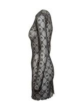 Marine Serre Black Tulle Dress with All Over Logo - Collezione Happy Birthday | Lidia Shopping