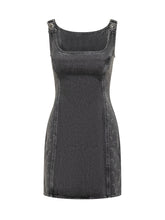 Marine Serre Abito Corto in Denim con Dettagli a Mezzaluna - Abbigliamento Donna | Lidia Shopping