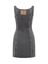 Marine Serre Abito Corto in Denim con Dettagli a Mezzaluna - Abbigliamento Donna | Lidia Shopping