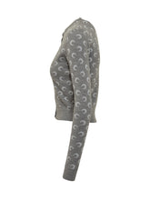 Marine Serre Cardigan Grigio con Motivo a Mezzaluna - Abbigliamento Donna | Lidia Shopping