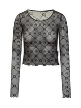 Marine Serre Top in Tulle con Ricami Logo - Abbigliamento Donna | Lidia Shopping