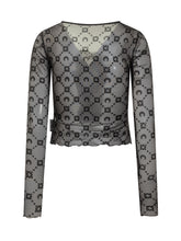 Marine Serre Top in Tulle con Ricami Logo - Abbigliamento Donna | Lidia Shopping