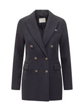 Circolo Pinstripe Double-Breasted Blazer - Circolo | Lidia Shopping