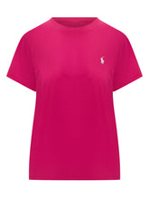 Fuchsia Crew Neck T-shirt with White Logo – Polo Ralph Lauren - Collezione Happy Birthday | Lidia Shopping