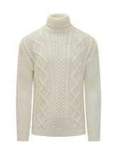 Rakkì Maglione Dolcevita Bianco in Maglia Intrecciata - Abbigliamento Uomo | Lidia Shopping