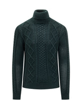 Rakkì Maglione Dolcevita Verde in Maglia Intrecciata - Abbigliamento Uomo | Lidia Shopping
