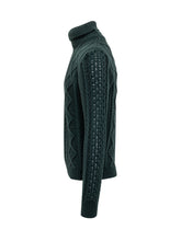 Rakkì Maglione Dolcevita Verde in Maglia Intrecciata - Abbigliamento Uomo | Lidia Shopping
