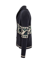 Cardigan jacquard in lana merino blu Rakki' - Abbigliamento Uomo | Lidia Shopping