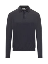Malo Blue Lightweight Wool Long-Sleeve Polo - Collezione Happy Birthday | Lidia Shopping