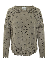 Maglia con Stampa Bandana e Orli Taglio Vivo KUJTEN - Abbigliamento Donna | Lidia Shopping