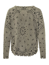 Maglia con Stampa Bandana e Orli Taglio Vivo KUJTEN - Abbigliamento Donna | Lidia Shopping