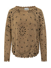 Maglia con Stampa Bandana e Finiture Raw KUJTEN - Abbigliamento Donna | Lidia Shopping
