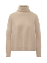 Kujten Maglione Beige In Cashmere Con Collo Alto - Abbigliamento Donna | Lidia Shopping