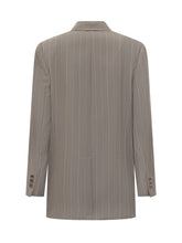 Blazer Simona Corsellini Grigio a Righe - Abbigliamento Donna | Lidia Shopping