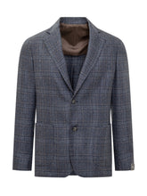 Barba Jacket Blue Checked Wool Blazer - Barba Jacket | Lidia Shopping