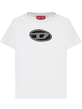 Diesel Kids White T-Shirt with Sequin Logo - Collezione Happy Birthday | Lidia Shopping