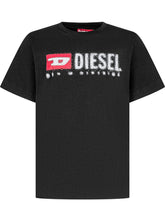 Diesel Kids Black T-shirt with Distressed Logo - Collezione Happy Birthday | Lidia Shopping
