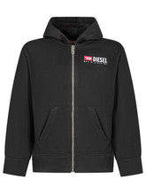 Diesel Kids Black Zip Hoodie with Logo - Collezione Happy Birthday | Lidia Shopping