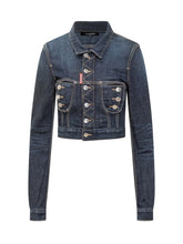 Dsquared2 Giacca Crop in Denim Blu con Zip e Bottoni - Abbigliamento Donna | Lidia Shopping