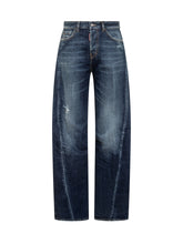 Dsquared2 Jeans a Gamba Larga in Denim Blu Effetto Vintage - Abbigliamento Donna | Lidia Shopping