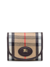 Portafoglio Burberry in tessuto tartan e pelle - Accessori Donna | Lidia Shopping