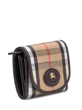 Portafoglio Burberry in tessuto tartan e pelle - Accessori Donna | Lidia Shopping