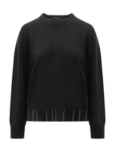 Fabiana Filippi Black Crewneck Sweater with Shiny Details - Collezione Happy Birthday | Lidia Shopping