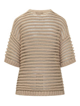 Fabiana Filippi Beige Lurex Stripe Knit Top - Collezione Happy Birthday | Lidia Shopping