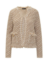Beige Bouclé Jacket with Fringes by Fabiana Filippi - Collezione Happy Birthday | Lidia Shopping