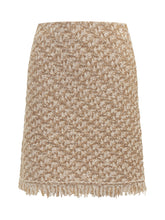 Minigonna in Bouclé Beige con Frange di Fabiana Filippi - Abbigliamento Donna | Lidia Shopping