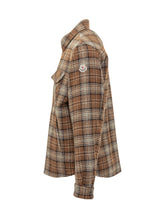 Overshirt Moncler in Lana a Quadri Marrone - Abbigliamento Uomo | Lidia Shopping
