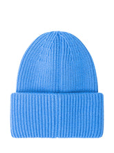 Moncler Cappello Beanie in Lana Blu con Logo - Accessori Uomo | Lidia Shopping