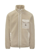 Cardigan Moncler con Zip in Pile Beige - Abbigliamento Uomo | Lidia Shopping